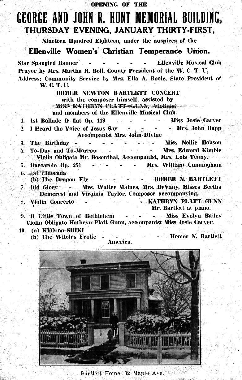 Contact the Hunt Memorial Preservation Committee, Ellenville NY