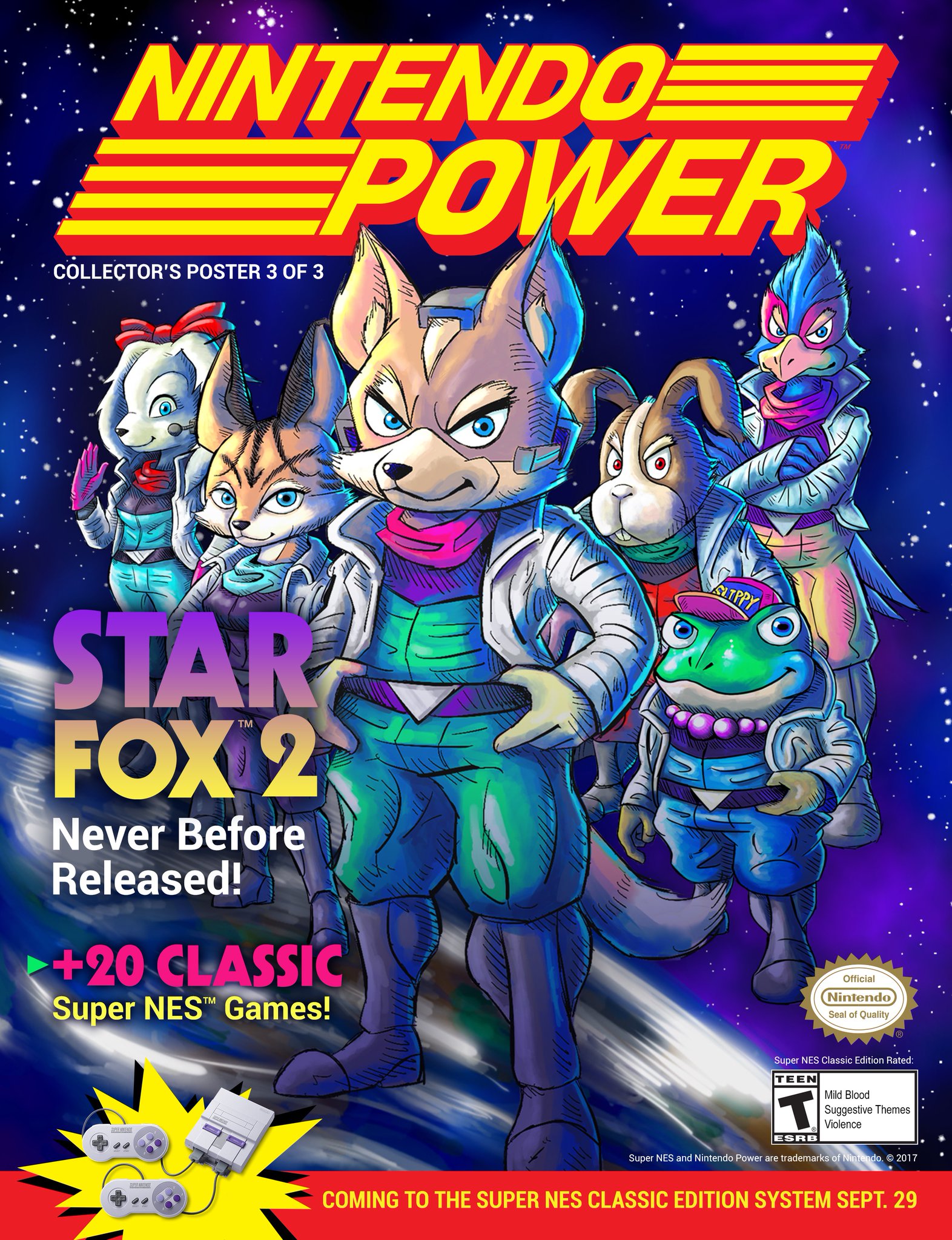Star Fox 2 Nintendo Power Poster via Pax West Krystal Archive