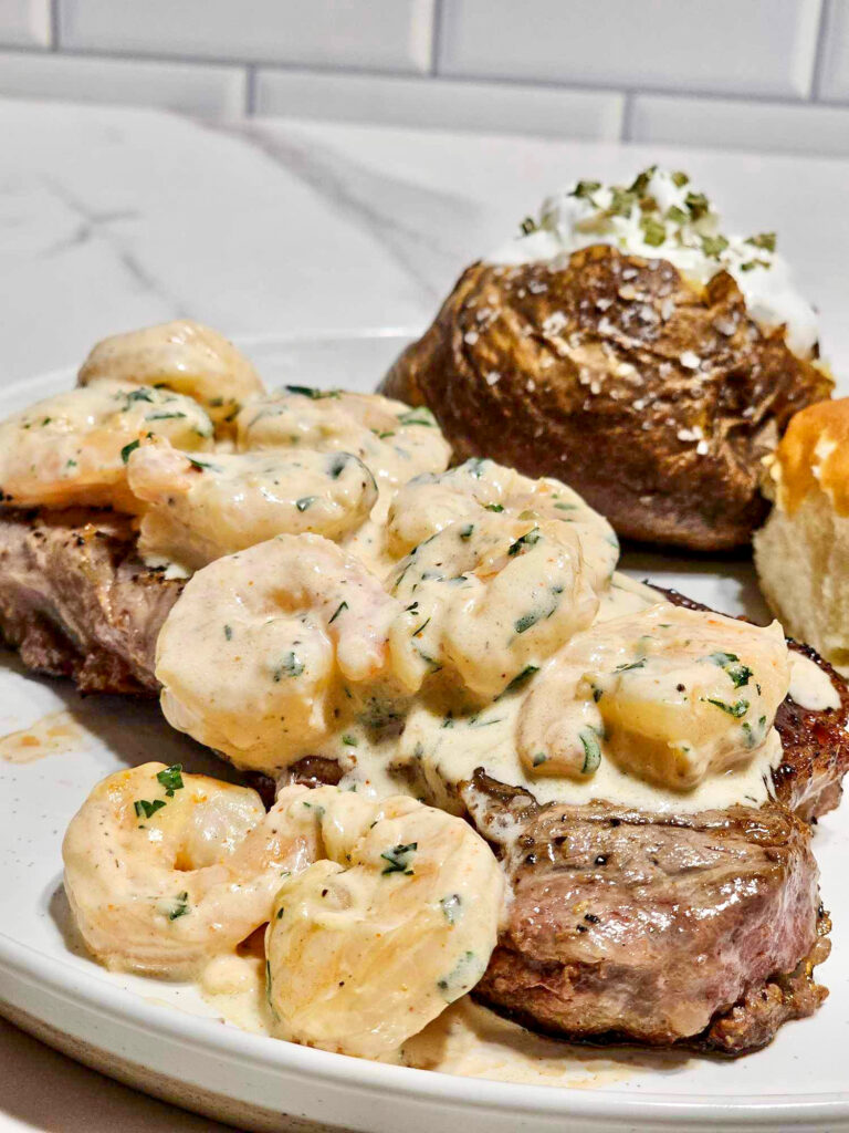 Steak With Cajun Shrimp Sauce Krystel's Cooking
