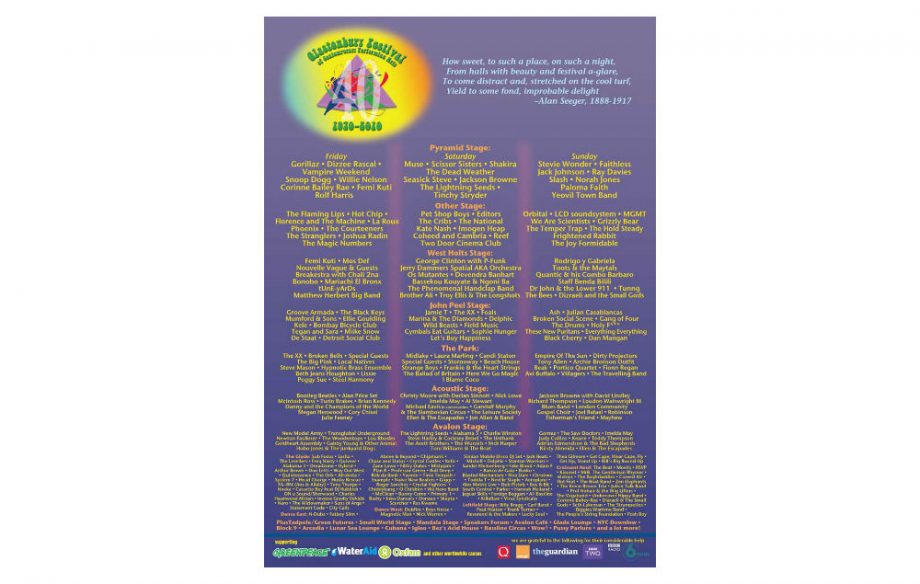 Every Glastonbury poster and lineup since 1970