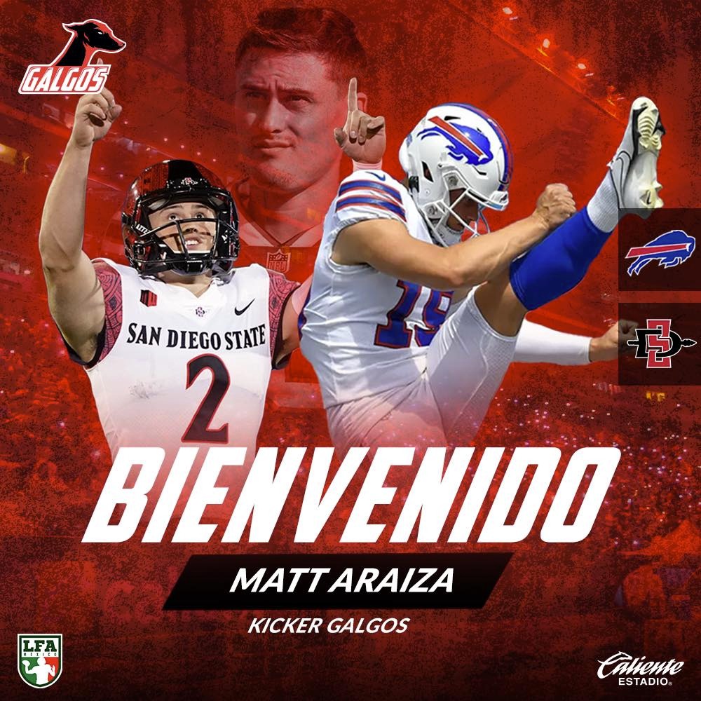 Matt Araiza llega a los Galgos de Tijuana de la LFA - KSDY 50 San Diego