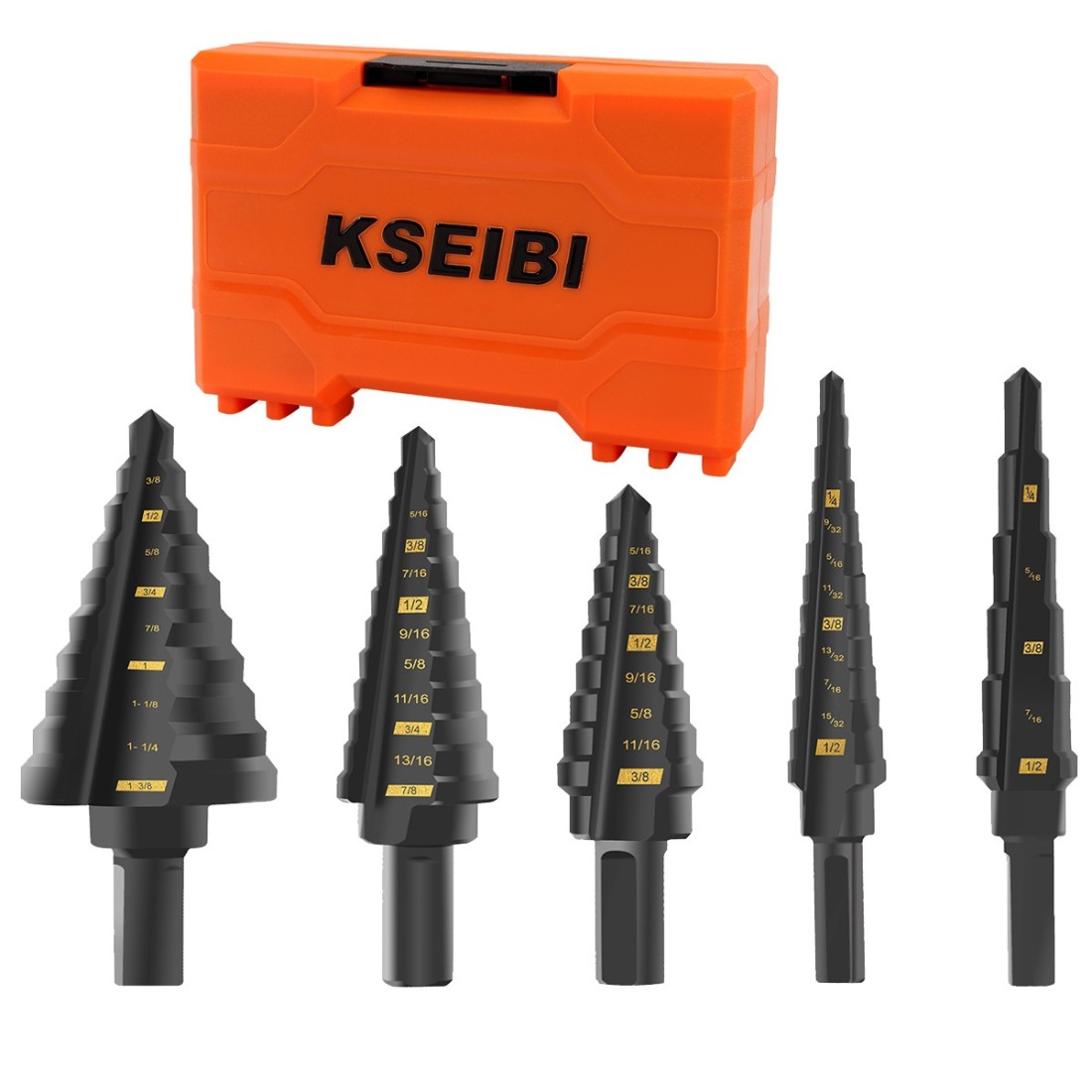 HSS Step Drill Bits/ Imperial 5PC Drill Bits KSEIBI