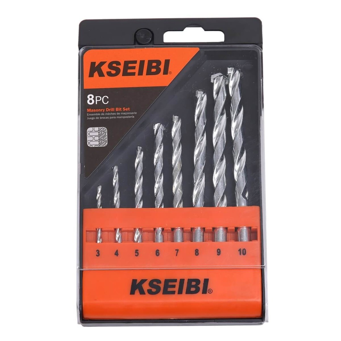 Masonry Drill Bits Set Plastic Case 8Pscs Set Drill Bits KSEIBI