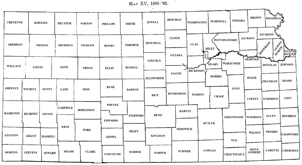History of Kansas Counties / Development, MAP XV, 18861892.