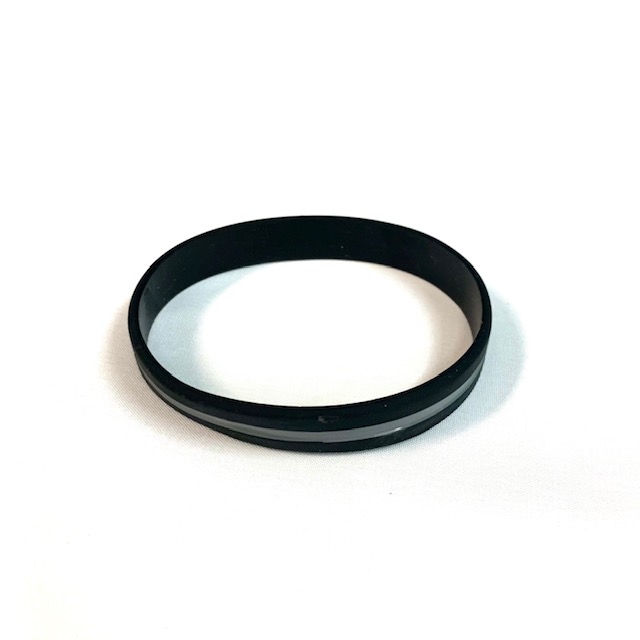 Black & Gray Thin Gray Line Rubber Bracelet Kentucky State Police Professional Association