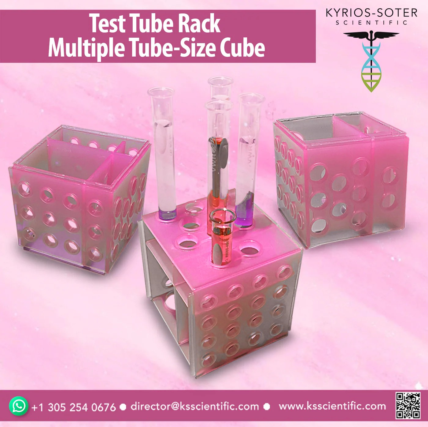 Test Tube Rack Multiple Tube Size Cube, interlocking. Kyrios Soter