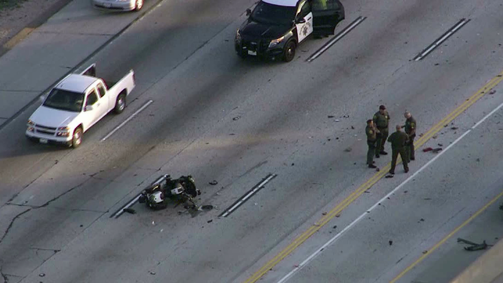 O.C. Motorcycle Deputy Hospitalized Following Crash on 57 Freeway in