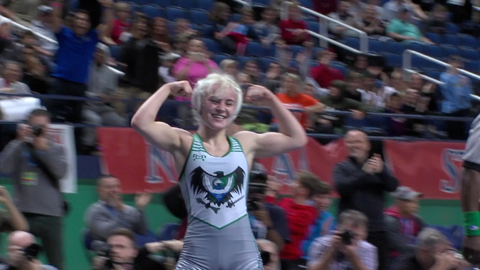 Teen girl 1st female wrestler to win North Carolina state
