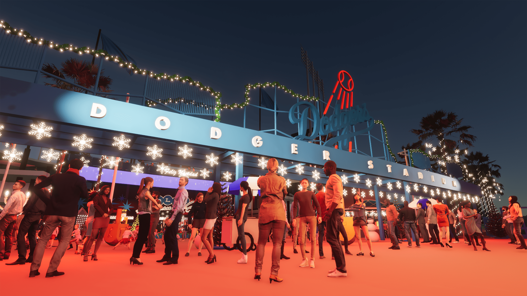 2021 Dodger Stadium holiday festival features lights, ice skating