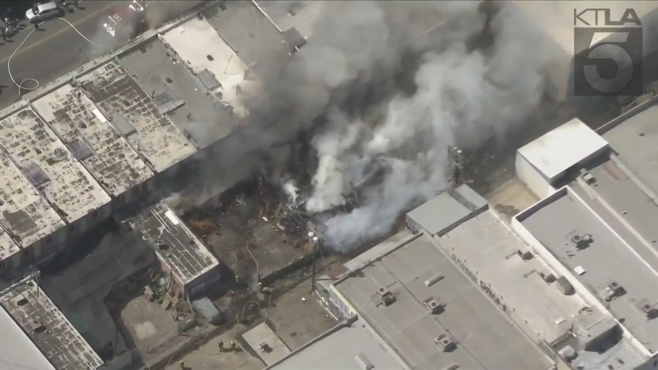 Woman injured in fire in downtown Los Angeles