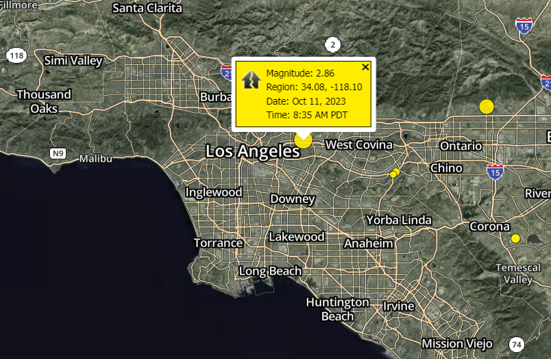Minor earthquake hits Los Angeles area