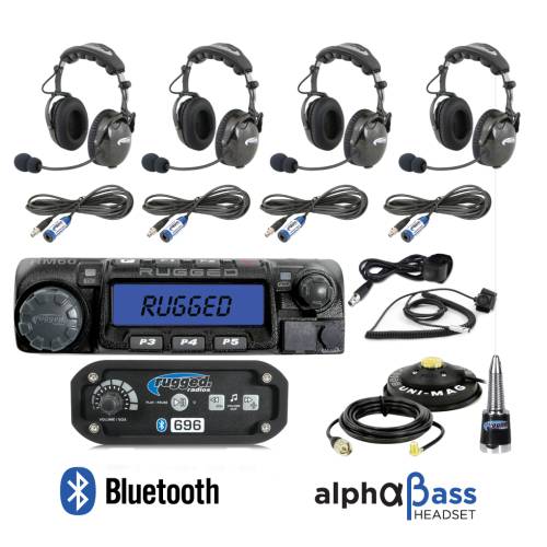 Rugged Radios RRP696 4Place with 60 Watt Radio and BTU Headsets