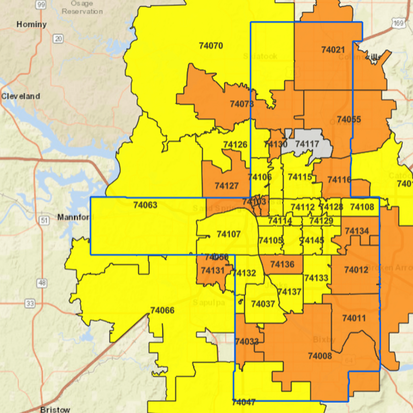 Tulsa County ZIP code map shows dramatic drop in COVID cases