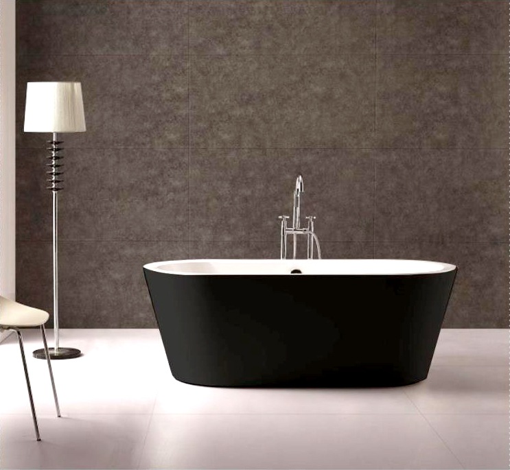 Kube OVALE 59" Black Free Standing Bathtub