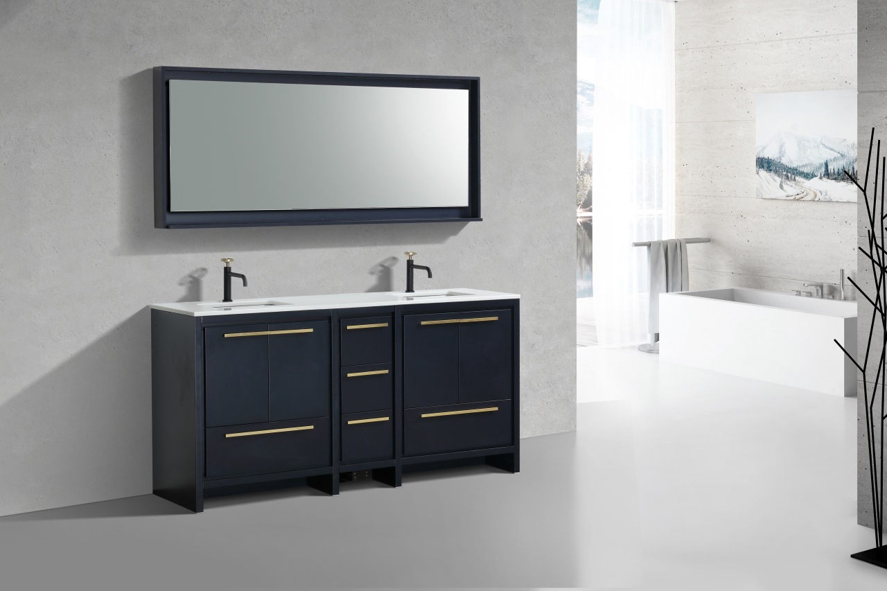 KubeBath Dolce 72″ Blue Modern Bathroom Vanity