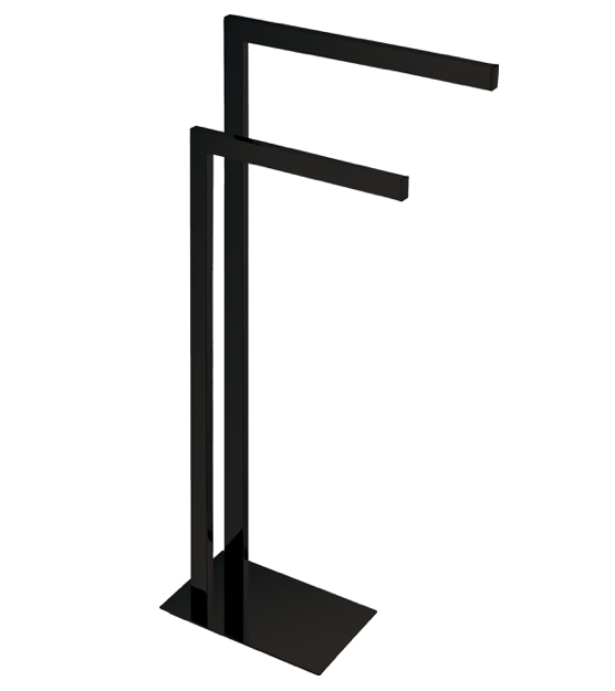 Aqua Piazza Free Standing Towel Rack Black KUBEBATH