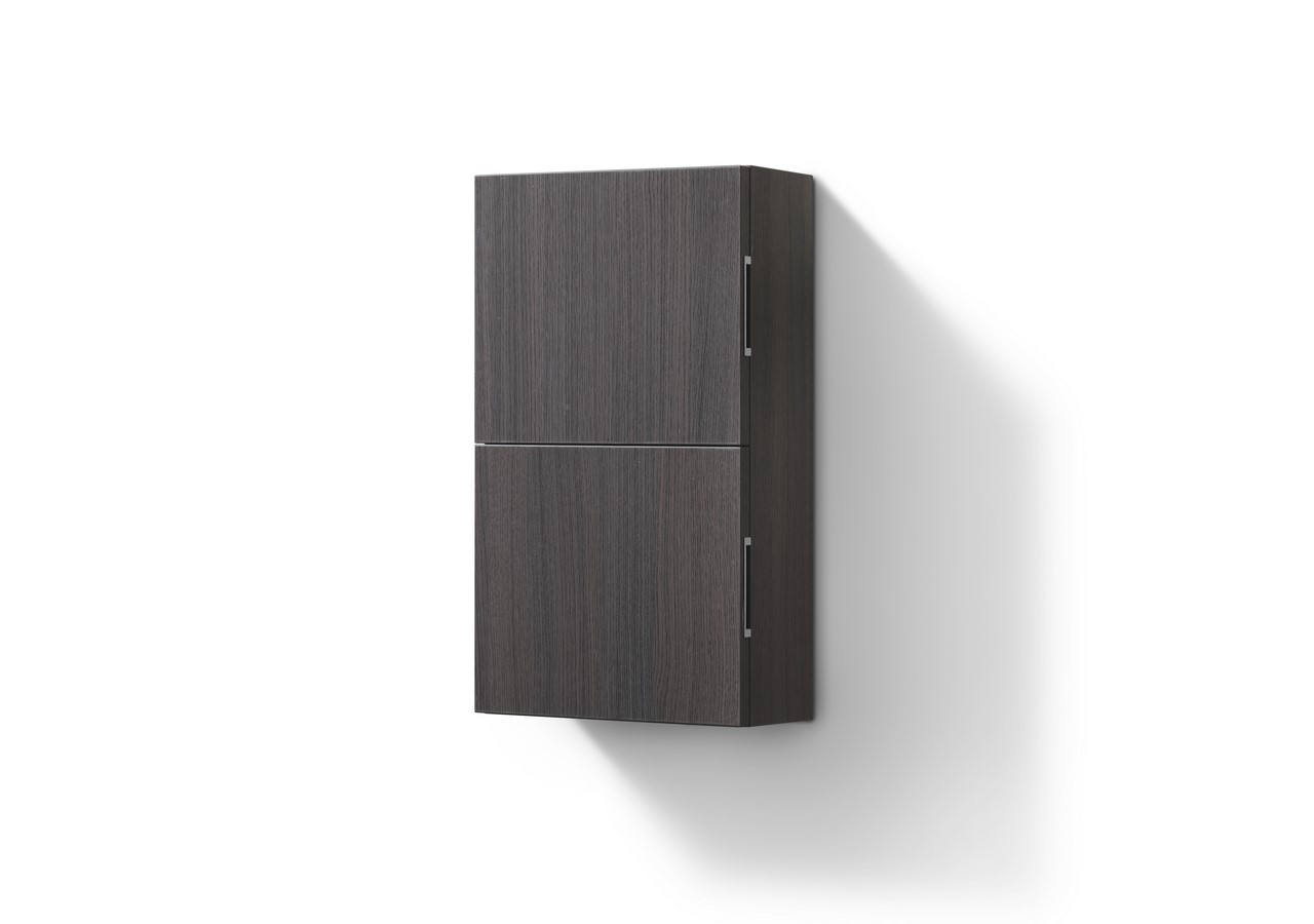 Small Bathroom Gray Oak Linen Side w/ 2 Storage Areas KUBEBATH