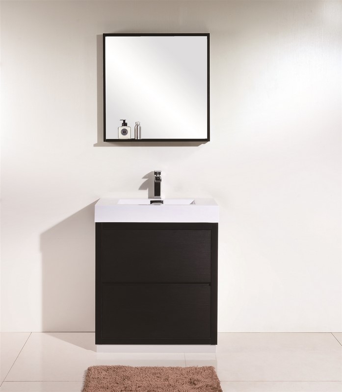 Bliss 30" Black Free Standing Modern Bathroom Vanity