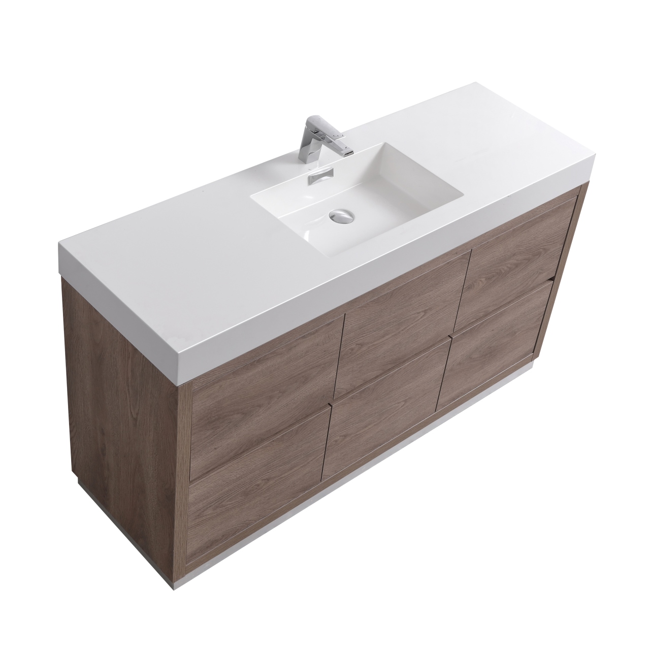 Bliss 60" Single Sink Butternut Floor Mount Modern Bathroom Vanity