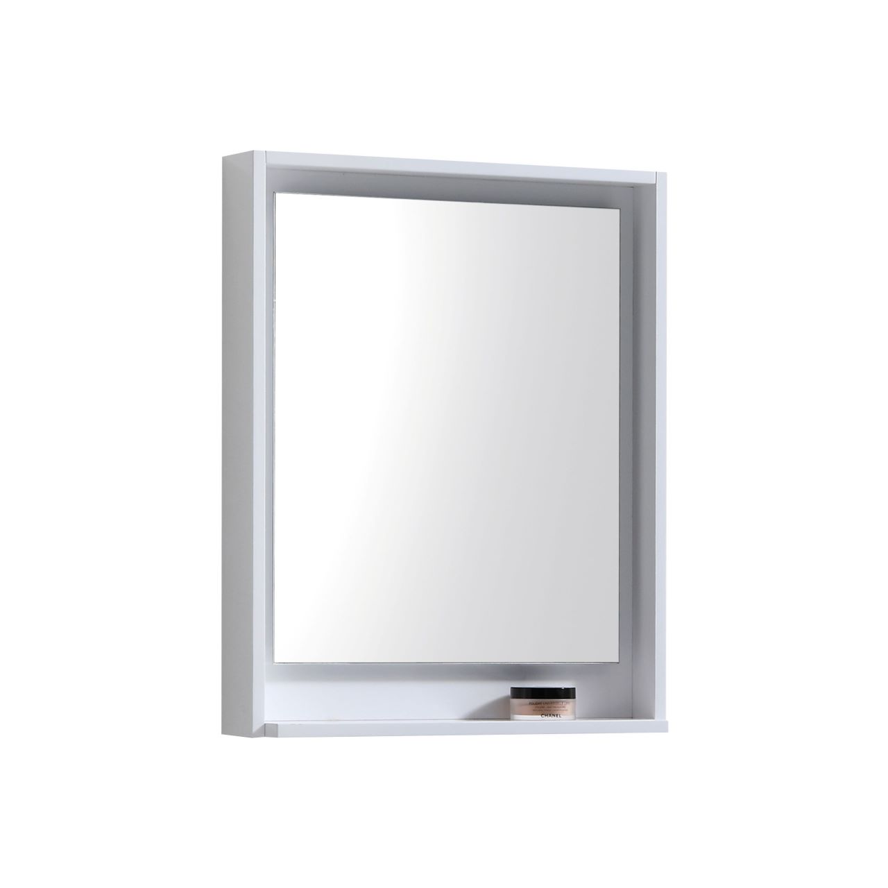 24" Wide Mirror w/ Shelf High Gloss White KUBEBATH