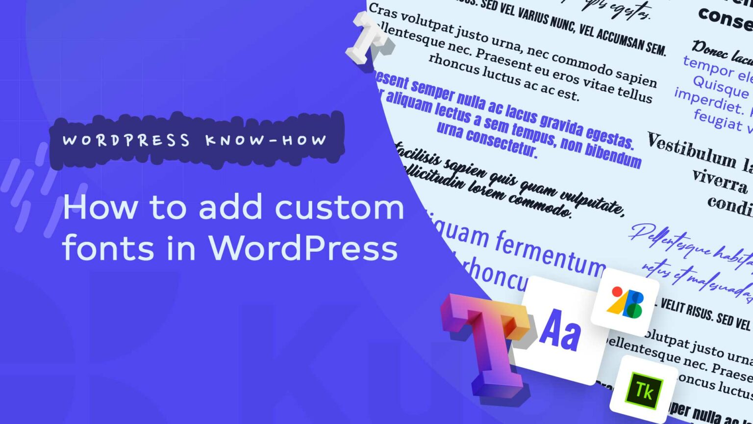 How to add custom fonts to WordPress KubioBuilder