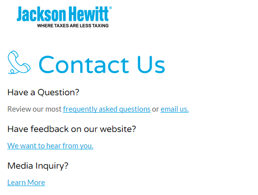 Contact Jackson Hewitt Customer Service