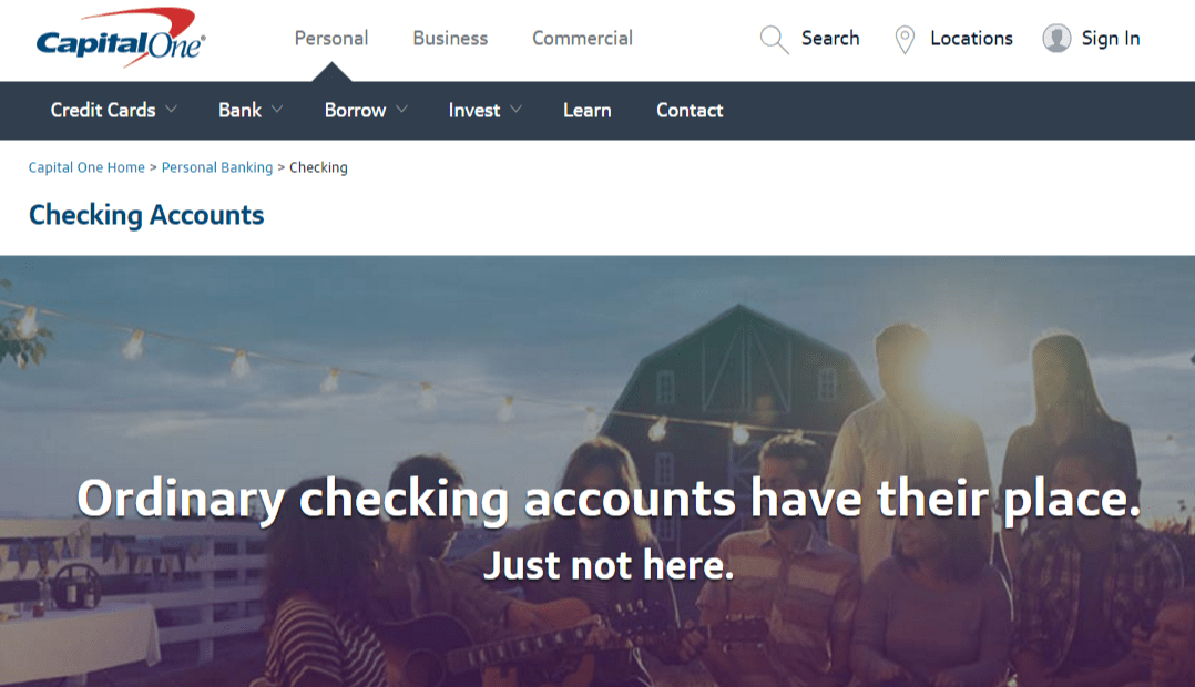 Capital One Checking Account Personal and Business Types
