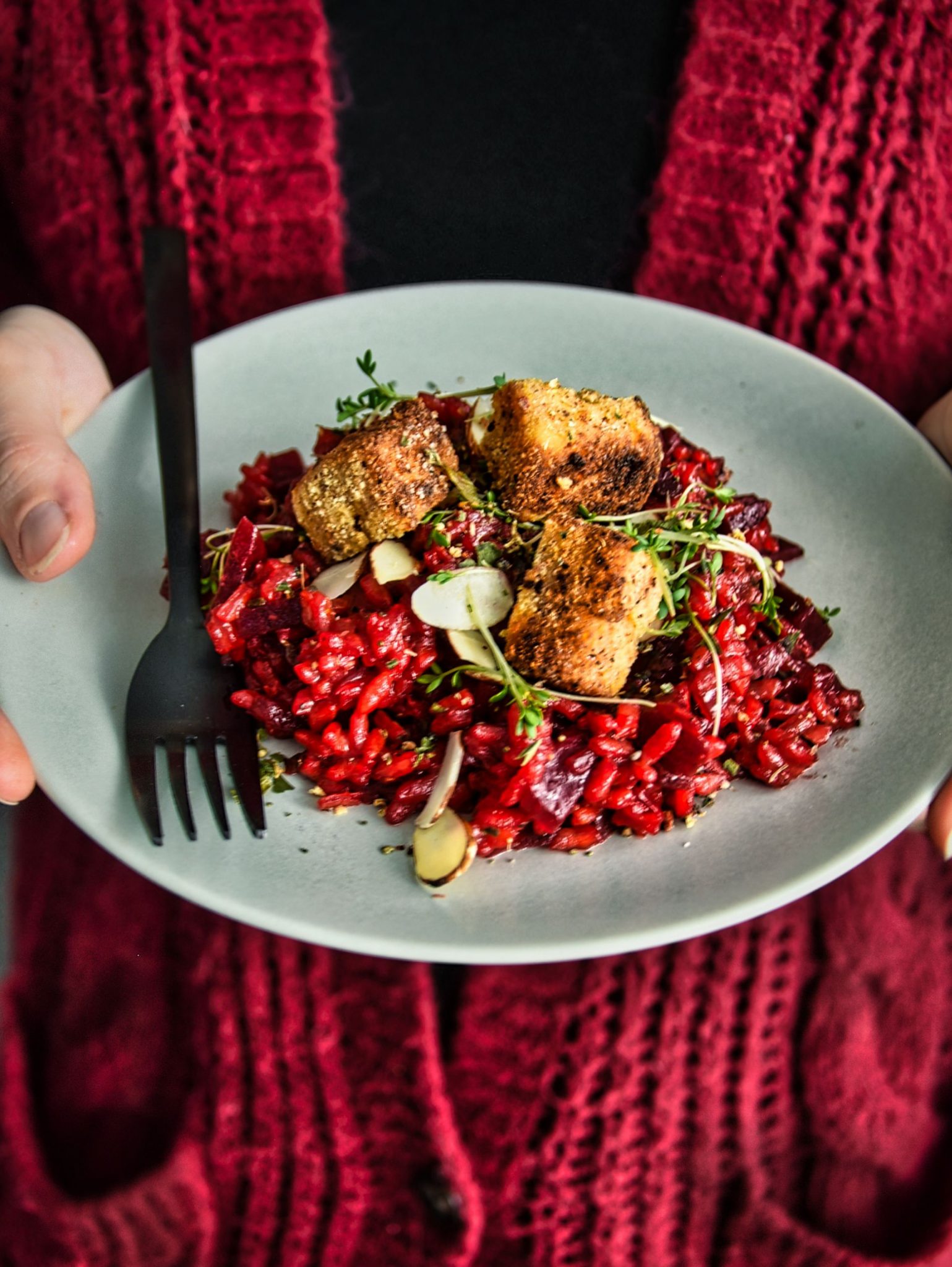Rote Beete Risotto mit Feta Wintersoulfood pur