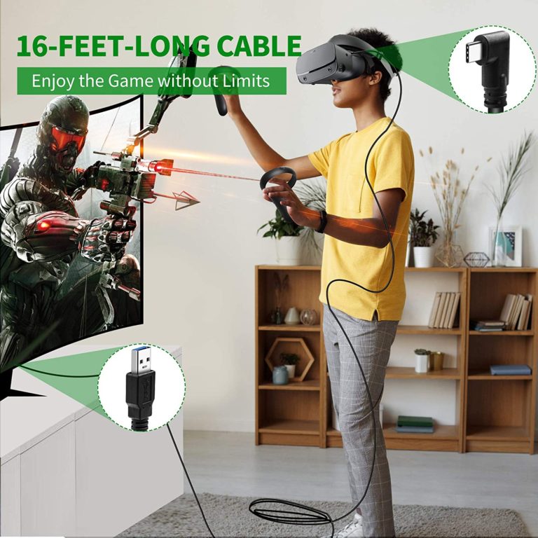 Kuject OC005 16FT USB 3.0 to USB C Link Cable for Oculus Quest 2