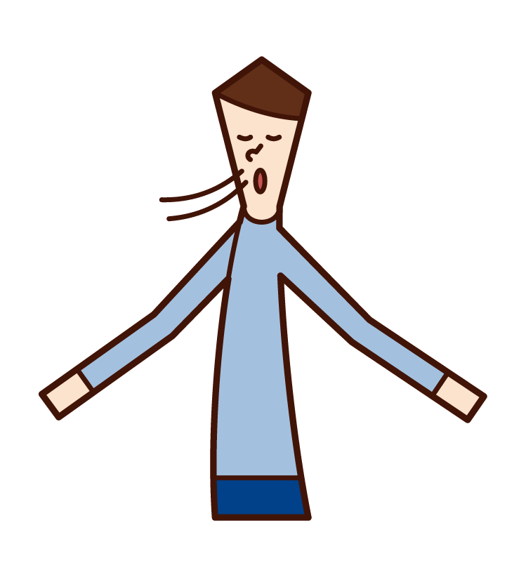 腹式呼吸のイラスト（女性） かわいいフリー素材集 いらすとや 深呼吸（男性）のイラスト フリーイラスト素材集 KuKuKeKe