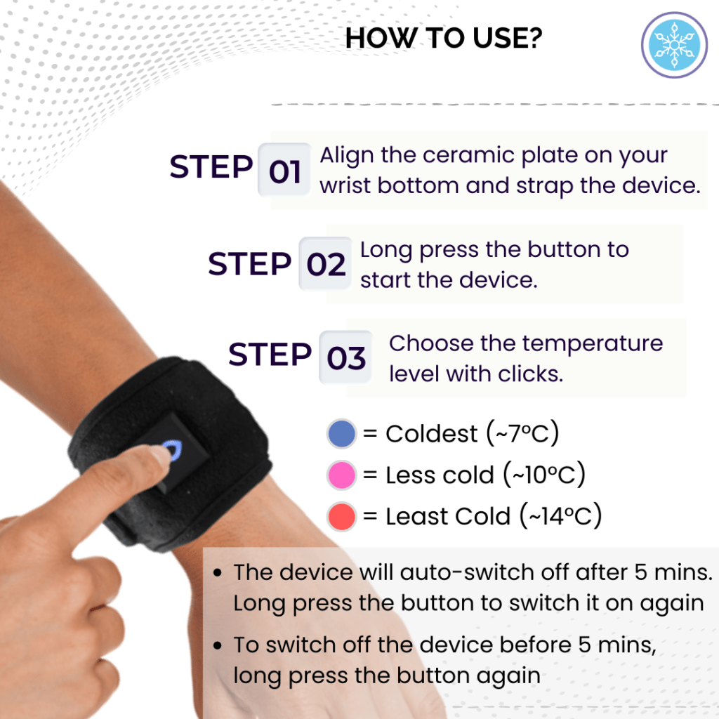 Cooling Wristband for Hot Flashes Kulkuf