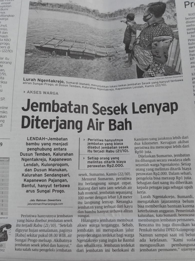 PEMKAB Jembatan Sesep Lenyap Diterjang Air Bah
