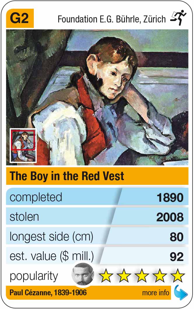 playing card G2 Paul Cézanne The boy in the red vest (1890) Kulturmeister Kartenspiele