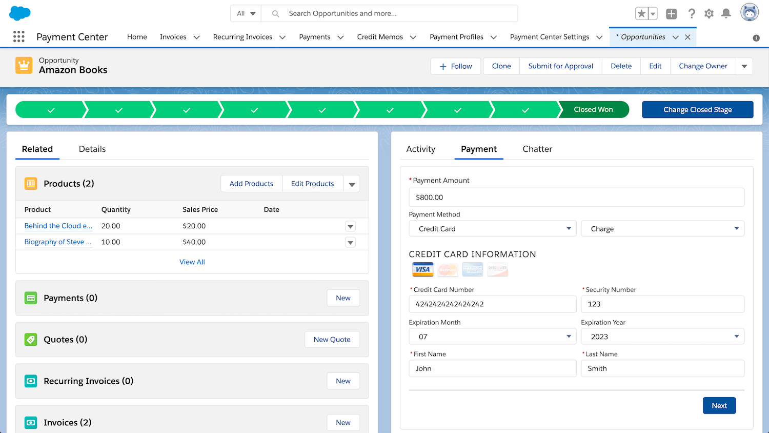 Payment Center Features