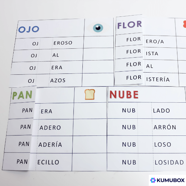 Palabras derivadas / Libro interactivo