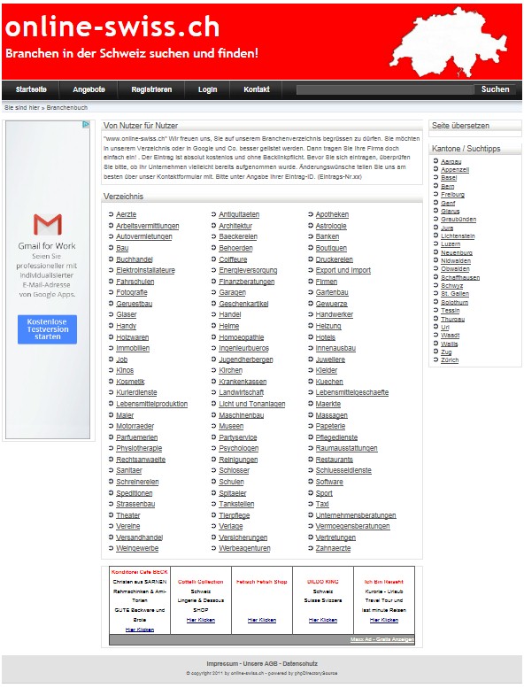 Online Swiss Dienstleistung
