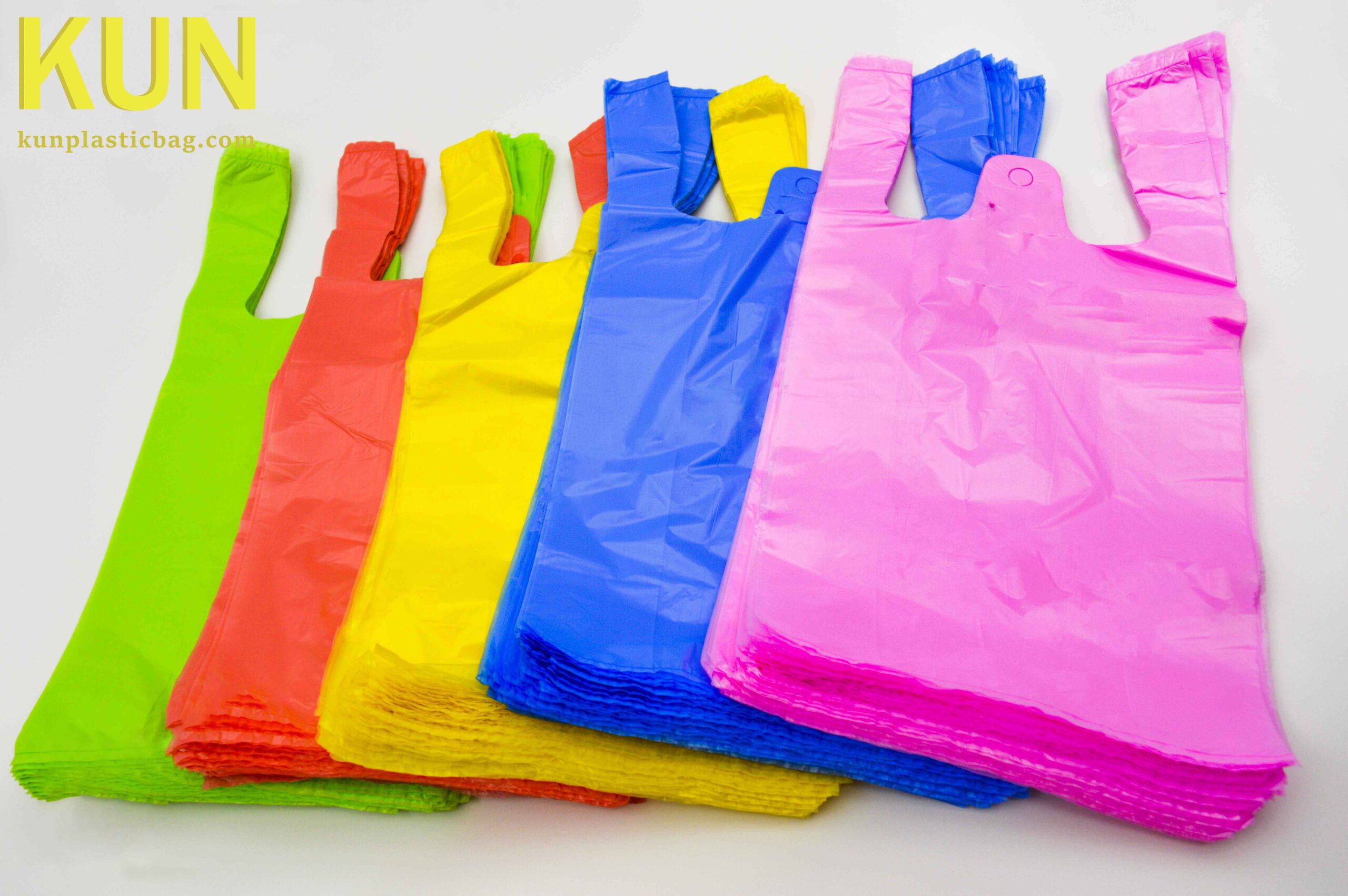 Colored Tshirt Bags Kun Plastic Bag Company