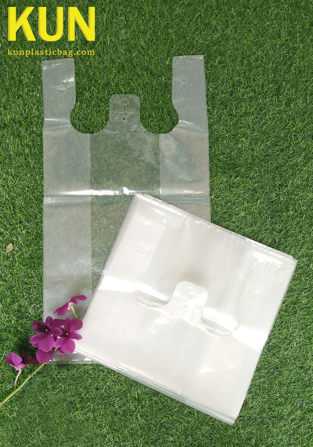 Clear Reusable TShirt Bags Kun Plastic Bag Company