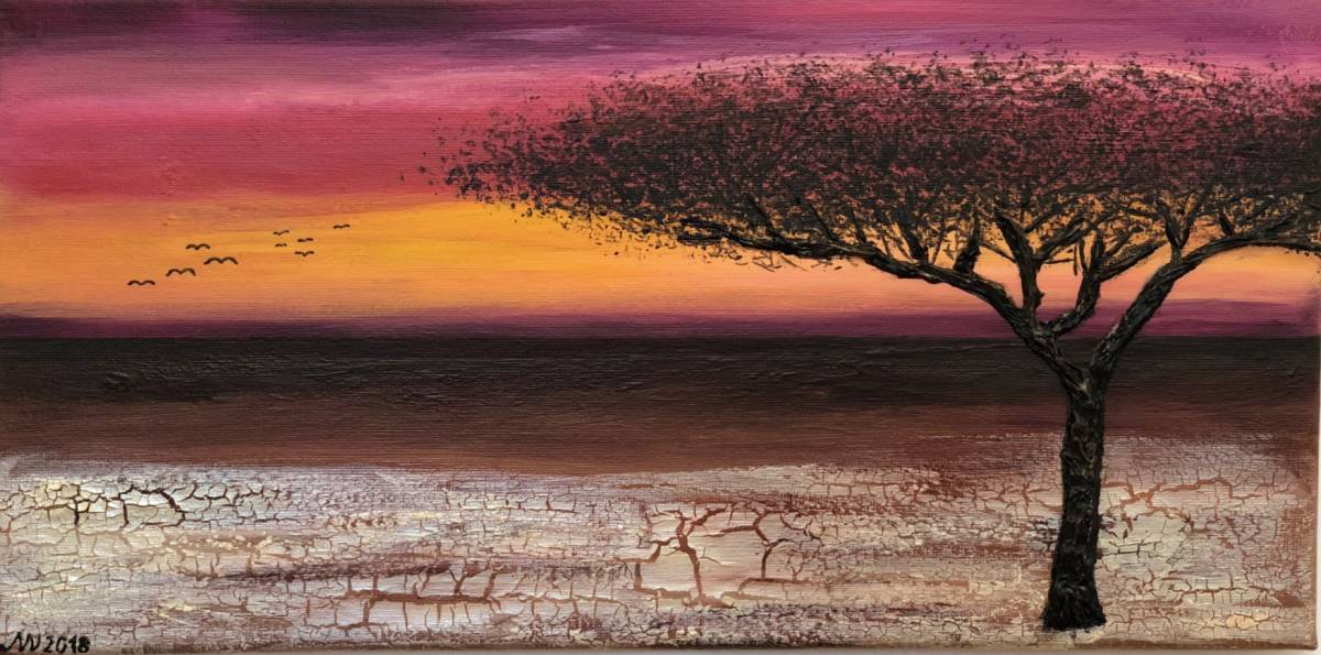 Sonnenuntergang Afrika Malerei Acryl Von Ankes Gallery