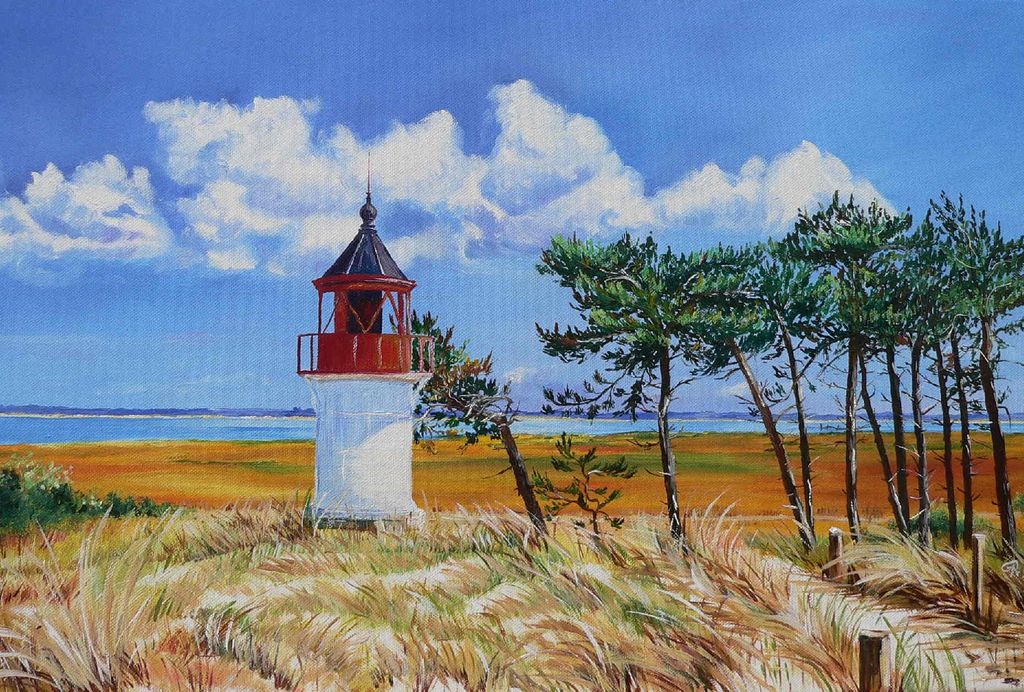 Leuchtturm auf Hiddensee Ostsee, Malerei, Leuchtturm