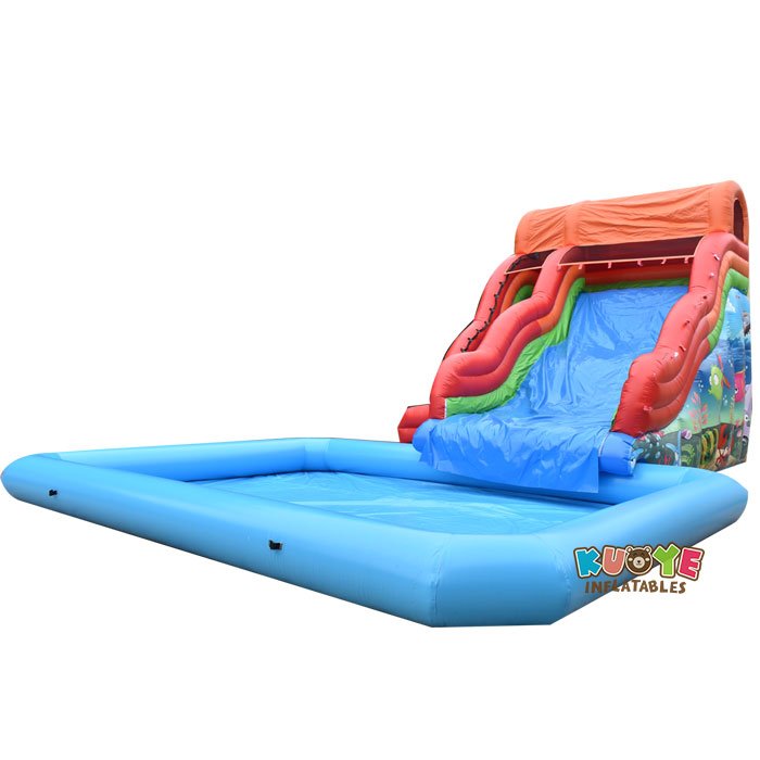 WS048 20ft Inflatable Land Water Park With Pool KUOYE Inflatables