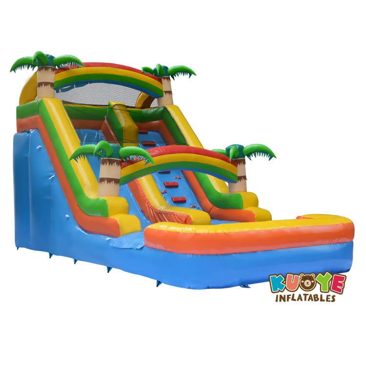 WS245 13′ Tropical Inflatable Water Slide KUOYE Inflatables
