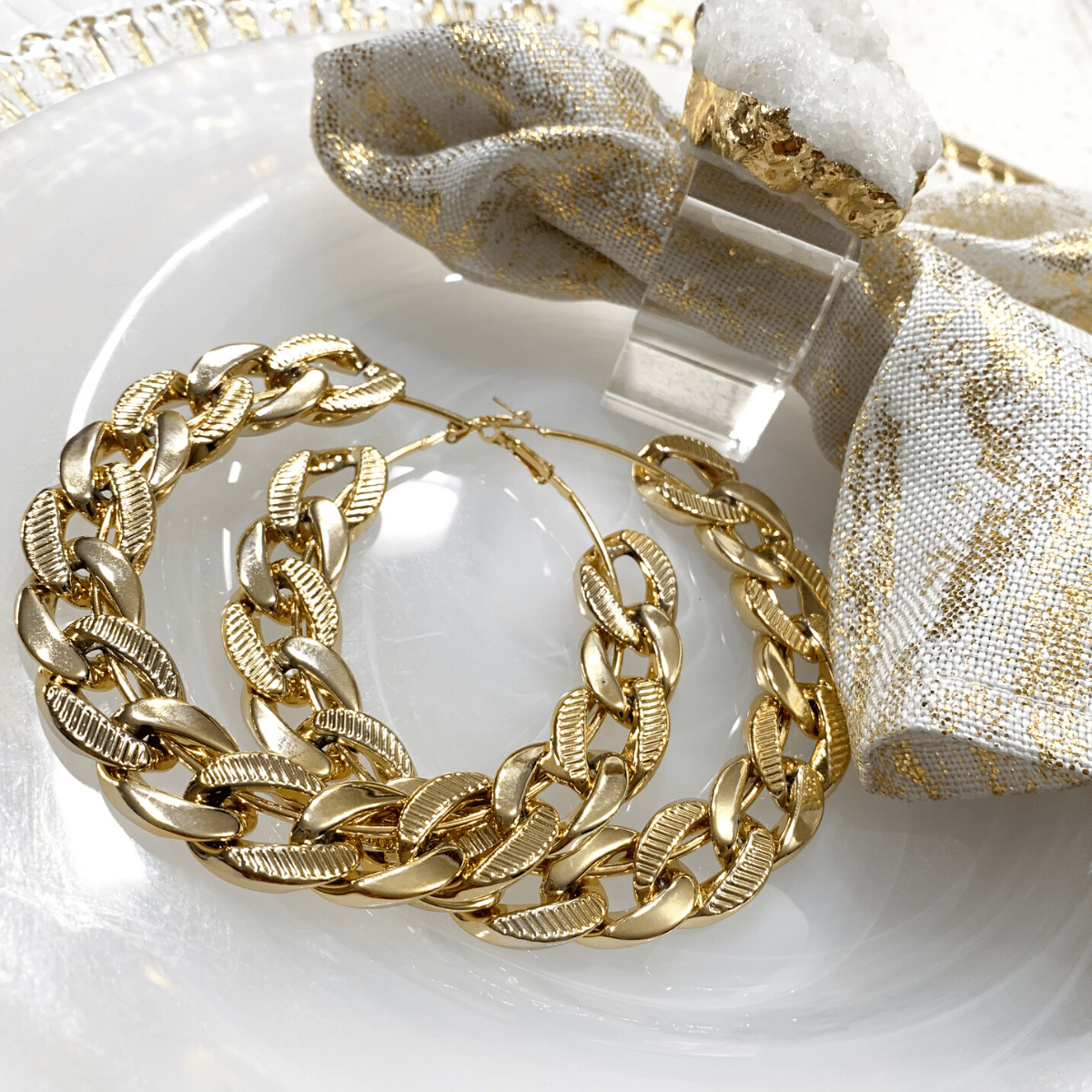 Oversized Chain Link Hoop Earrings Kurated Kloset Earrings