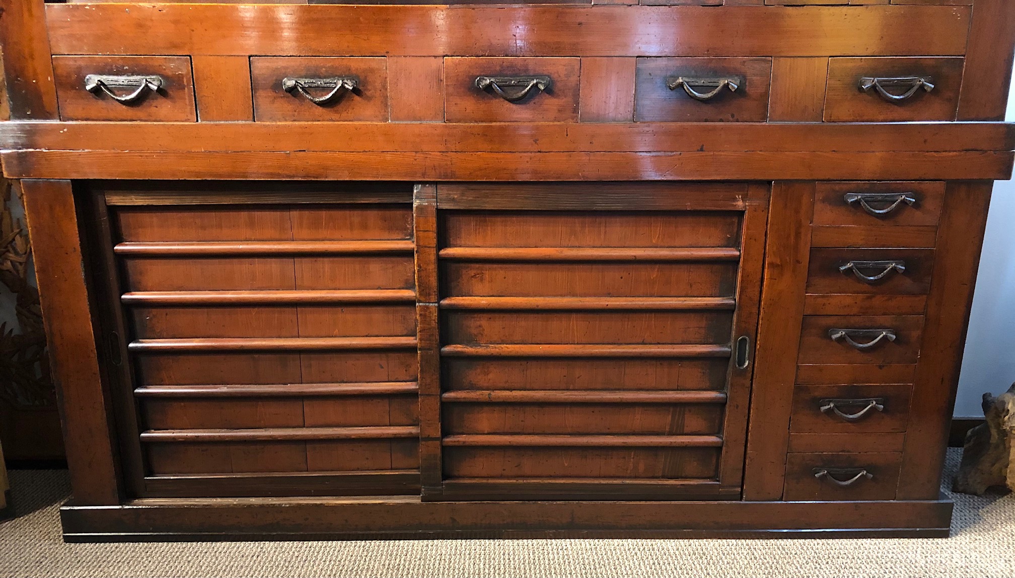 Japanese Antique Kyoto Mizuya kitchen Tansu Chest. Kuraya