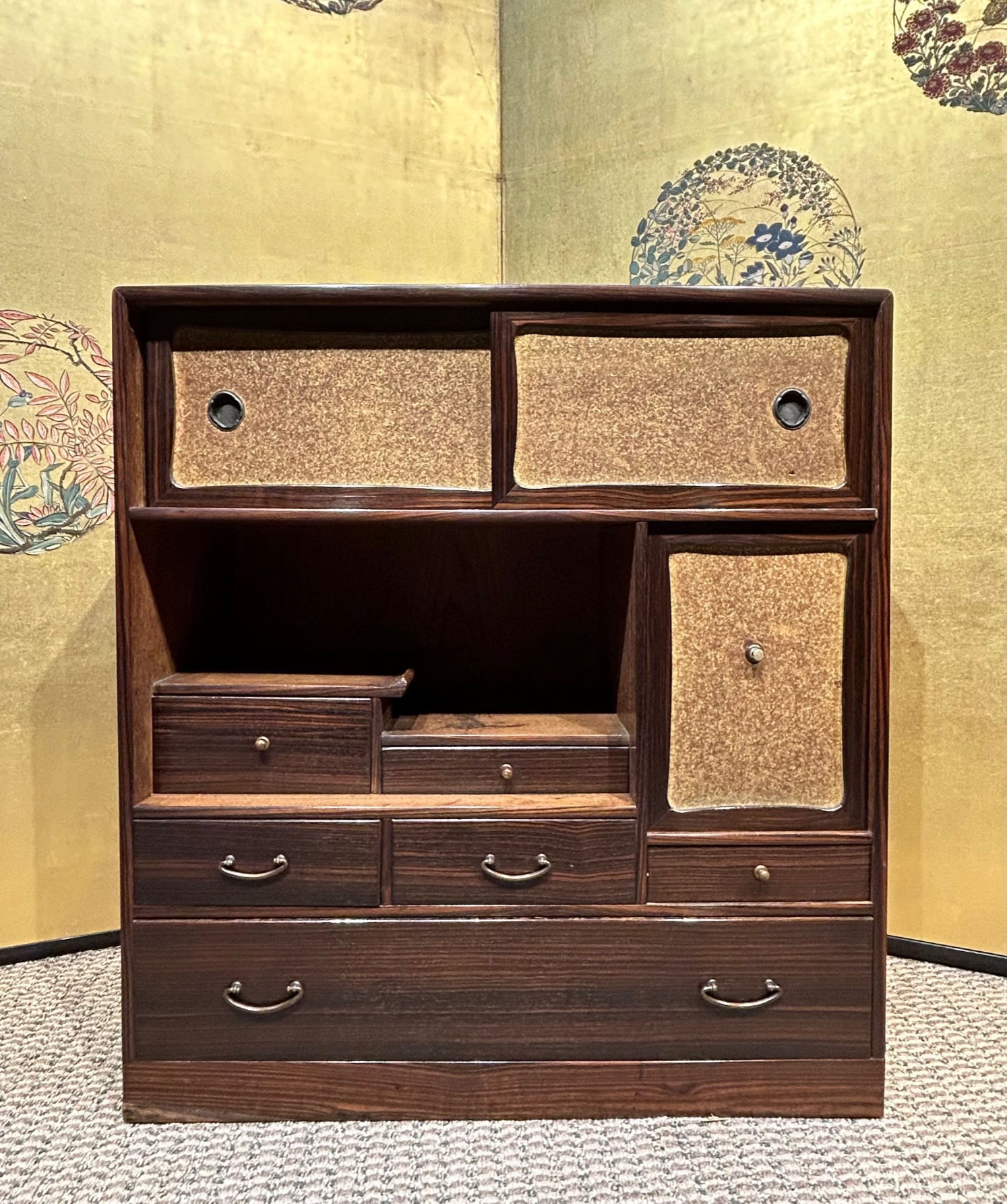 Antique Japanese Cha Tansu Tea Chest Kuraya