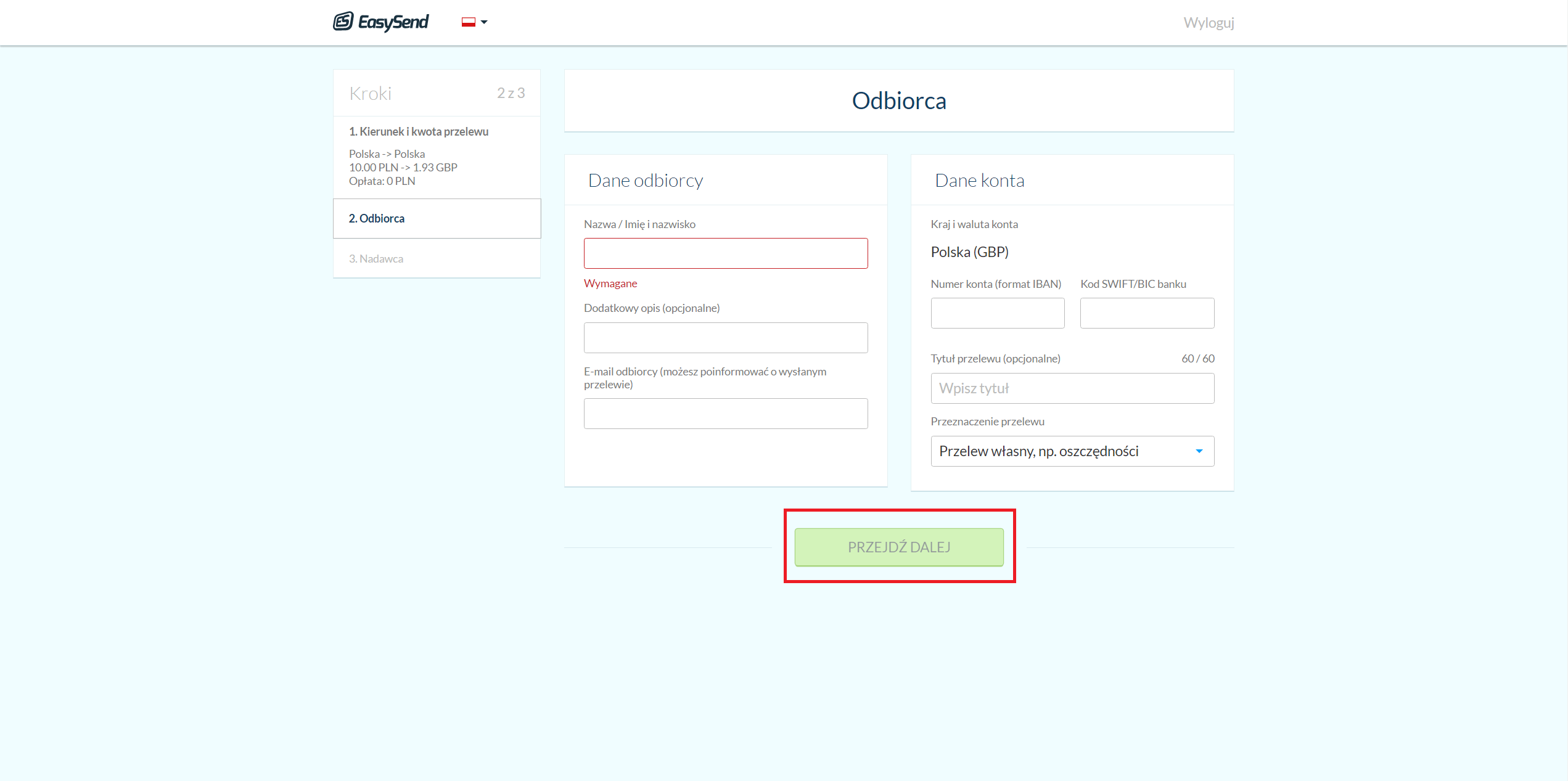 EasySend Fast i Superfast przelewy walutowe Walutowe transfery