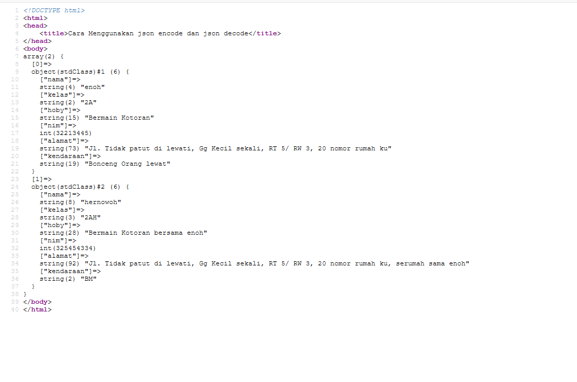Cara Menggunakan json encode dan json decode Kursus  Design