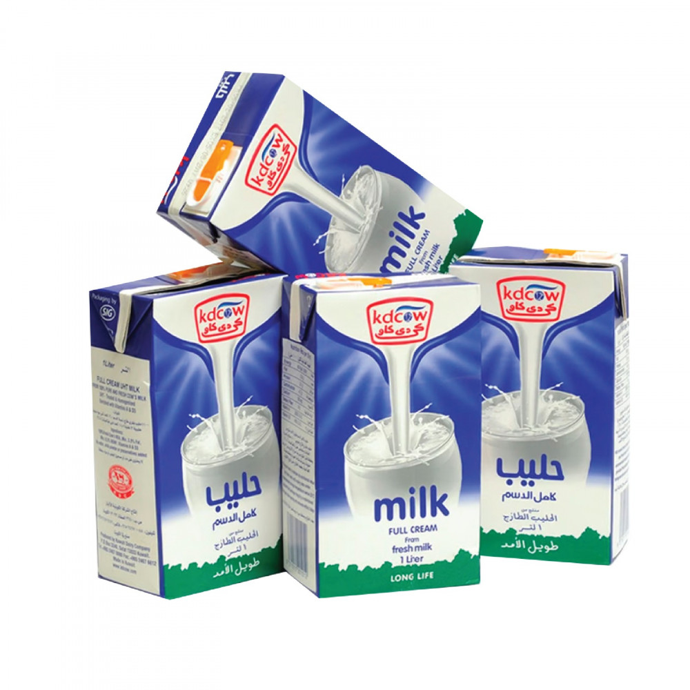 KD Cow Full Cream Long Life Milk 4 x 1Ltr