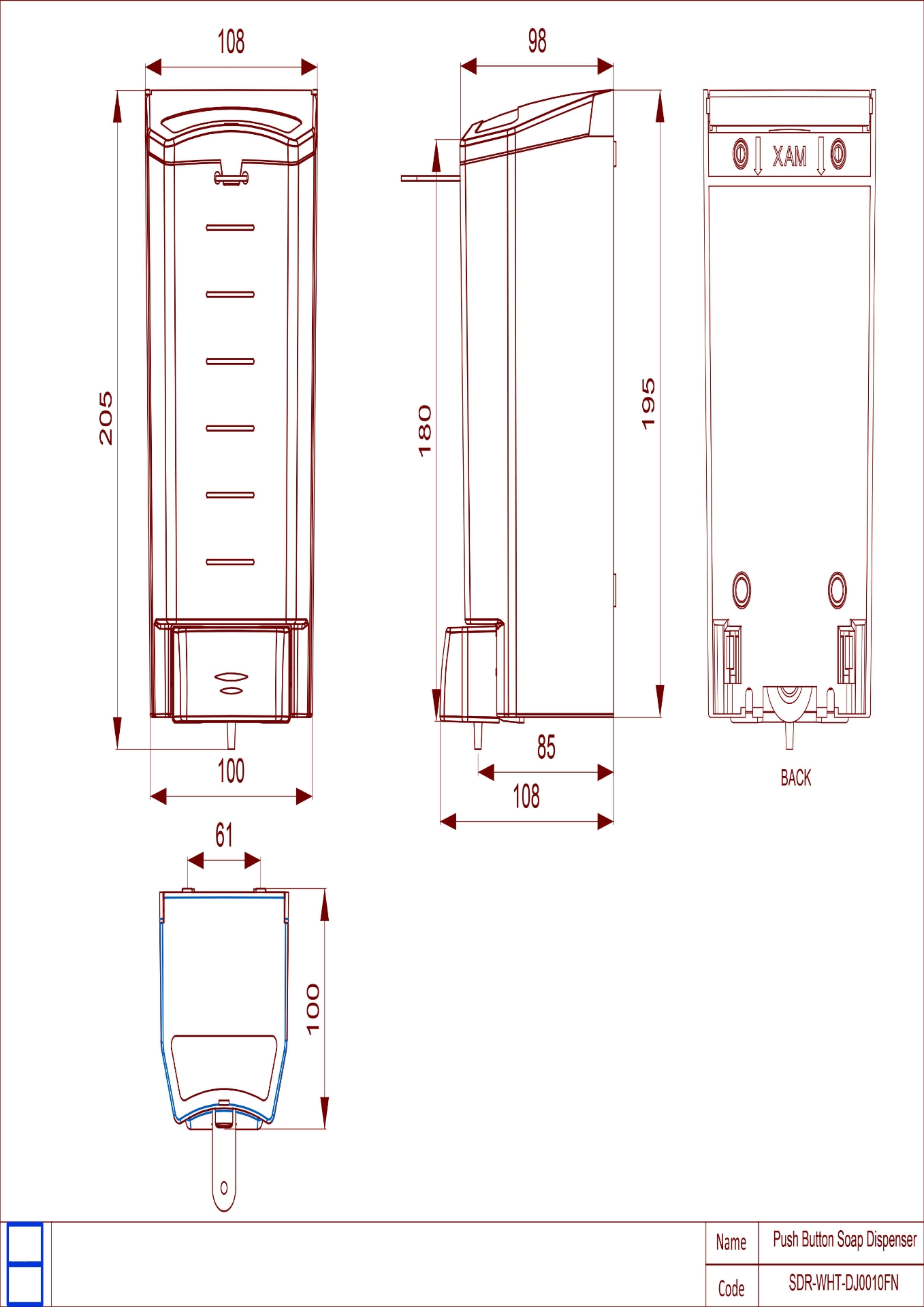 Washroom Accessories Soap Dispensers Push Button Soap Dispensers